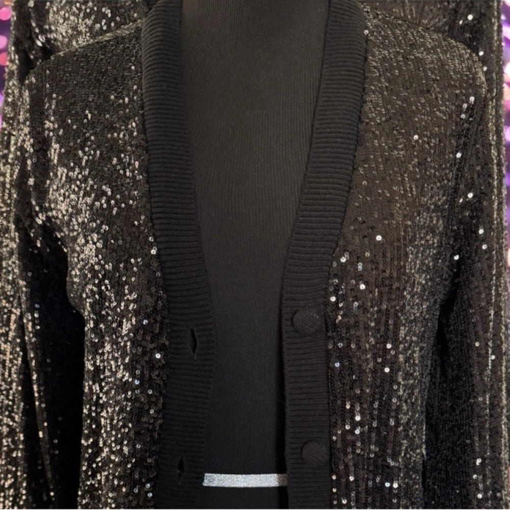 Inc Sequin Cardigan - image 2